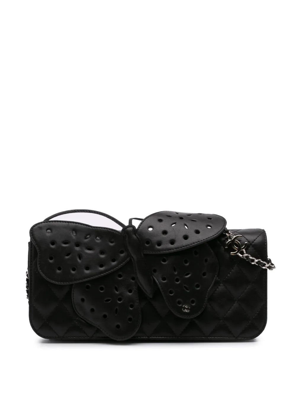 2010-2011 Quilted Lambskin Butterfly Clutch With Chain crossbody bag