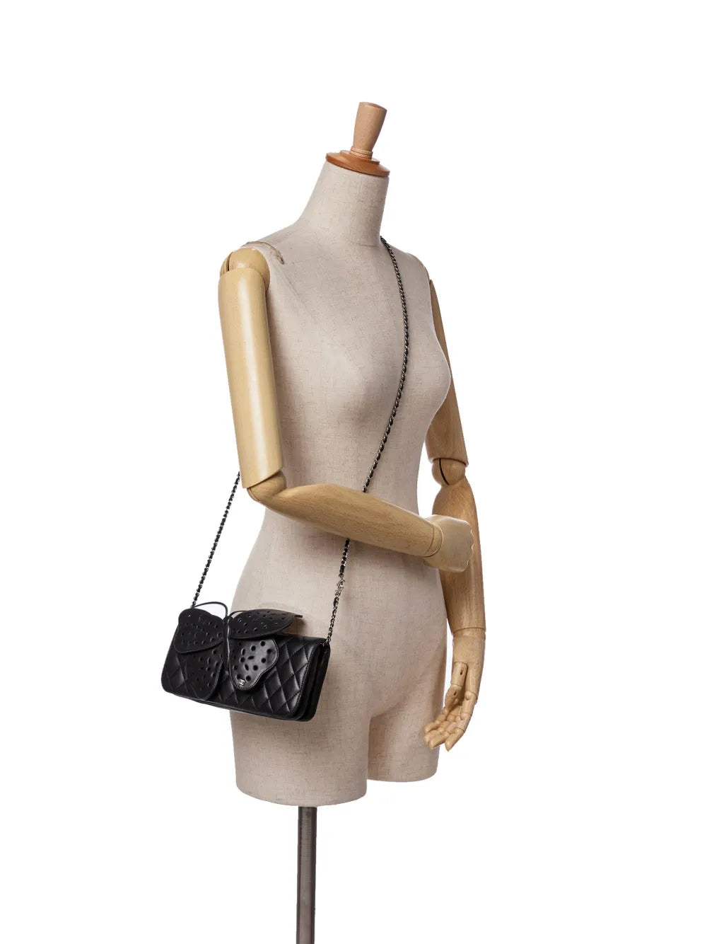 2010-2011 Quilted Lambskin Butterfly Clutch With Chain crossbody bag
