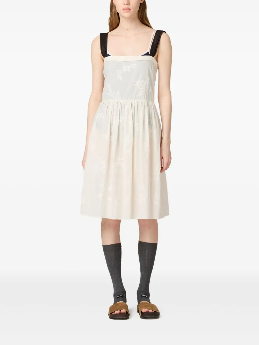 embroidered midi dress