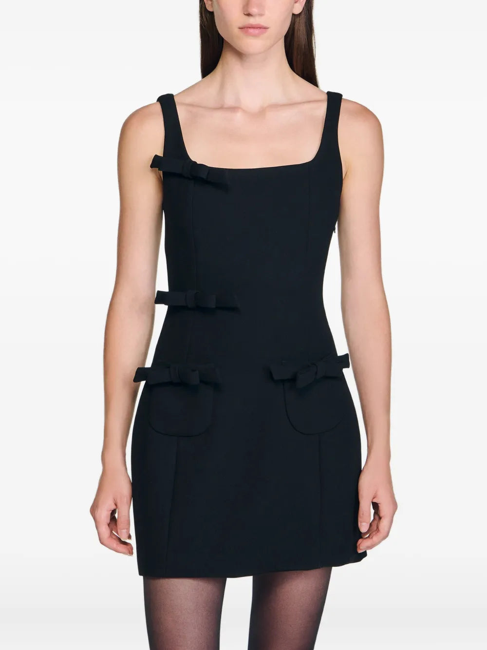 bow pocket mini dress