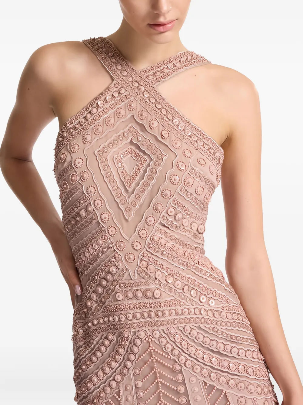 embroidered tulle maxi dress