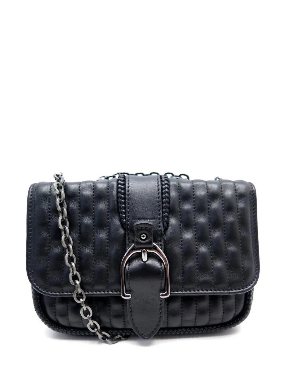 quilted chain-strap cross-body bag