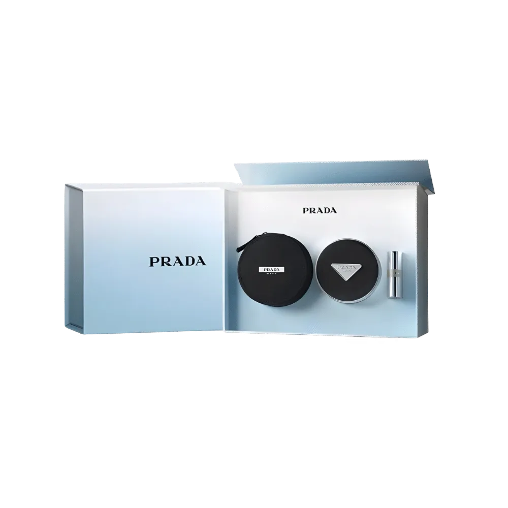 Prada 2026 New Year Limited Edition Nylon Cushion Foundation Clean Blue Makeup Gift Set