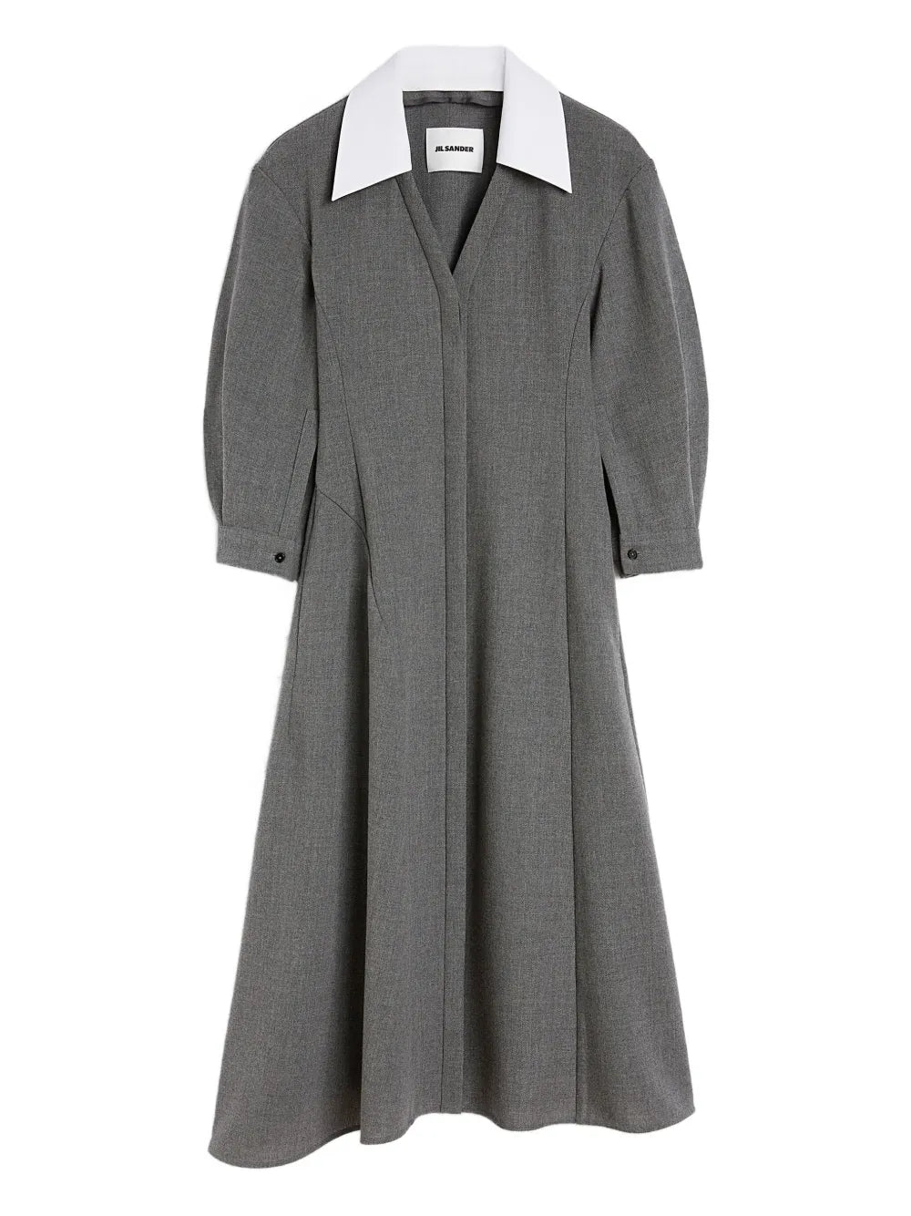 contrasting-collar midi dress