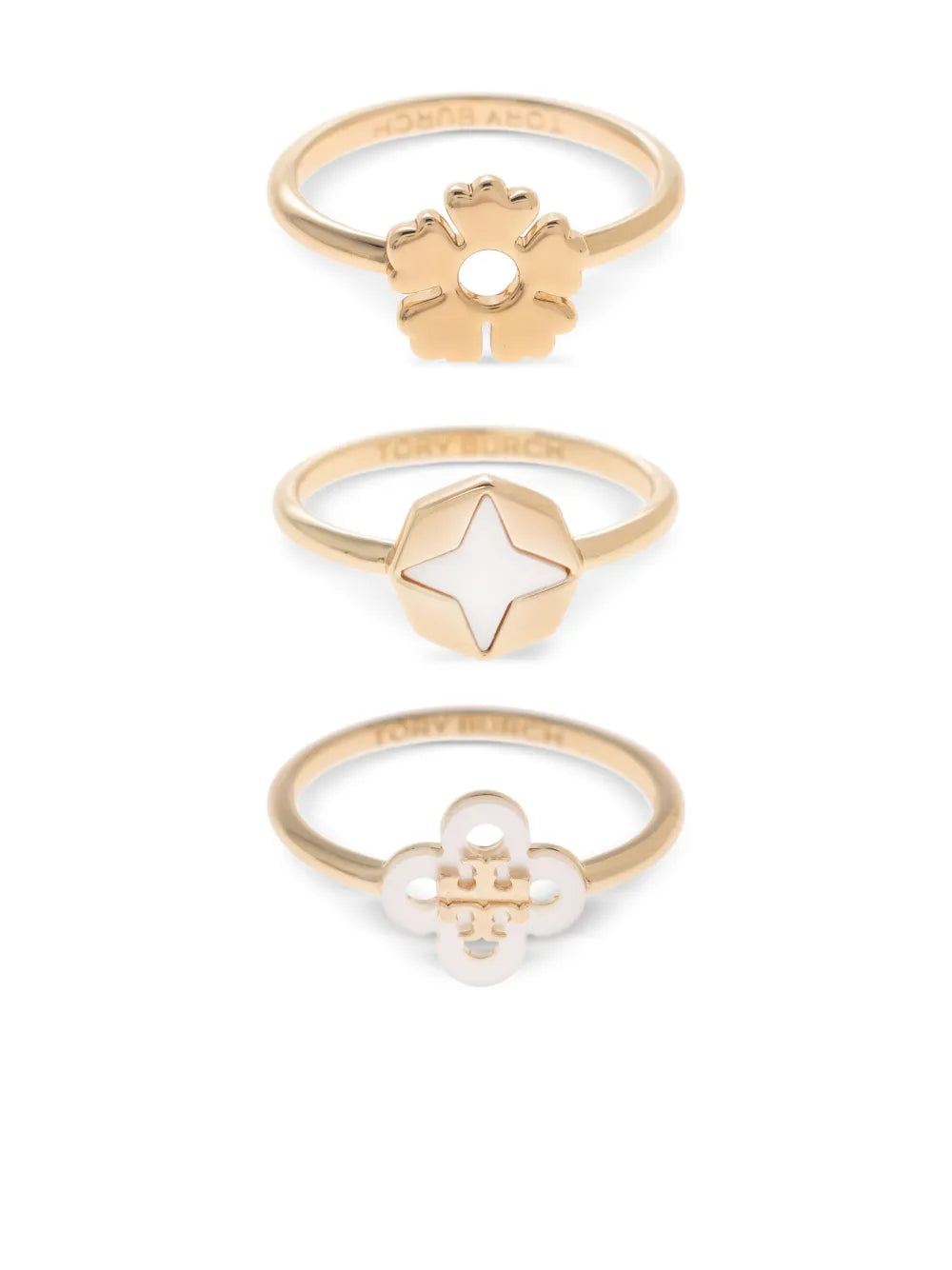 charm-embellished ring (set of three)