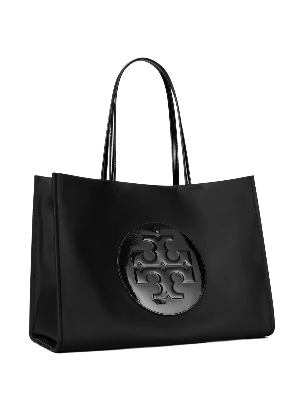 large Ella Patent logo-embossed tote bag