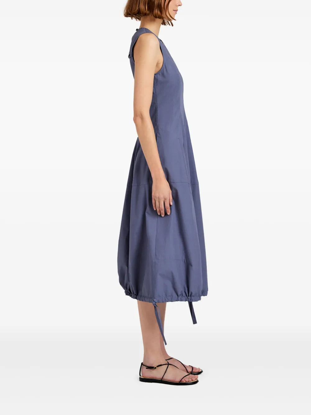 pleated sleeveless dress