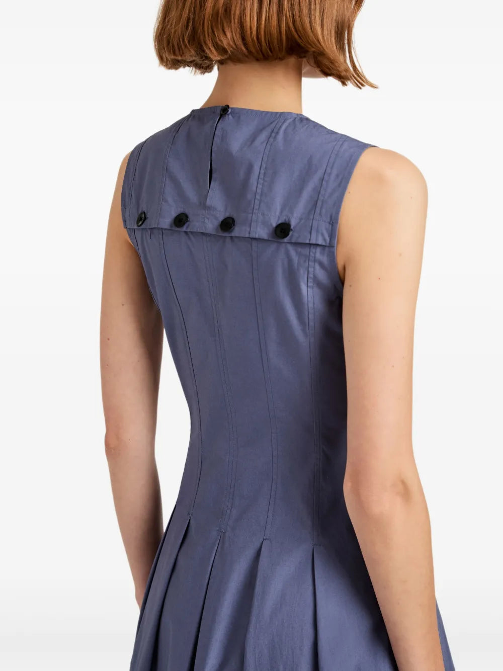 pleated sleeveless dress