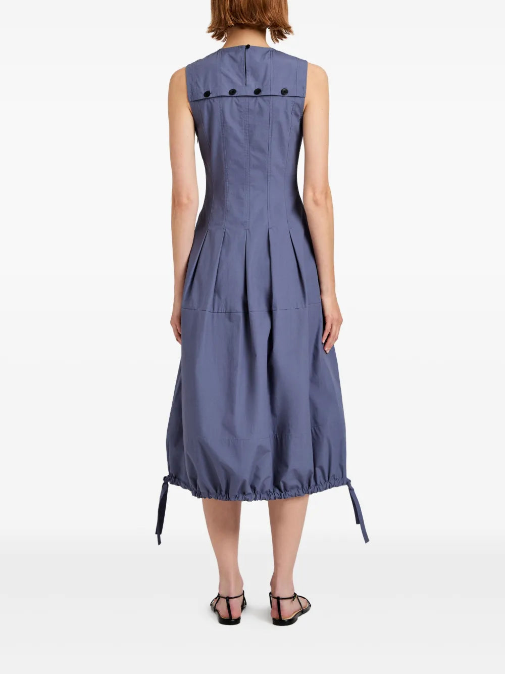 pleated sleeveless dress