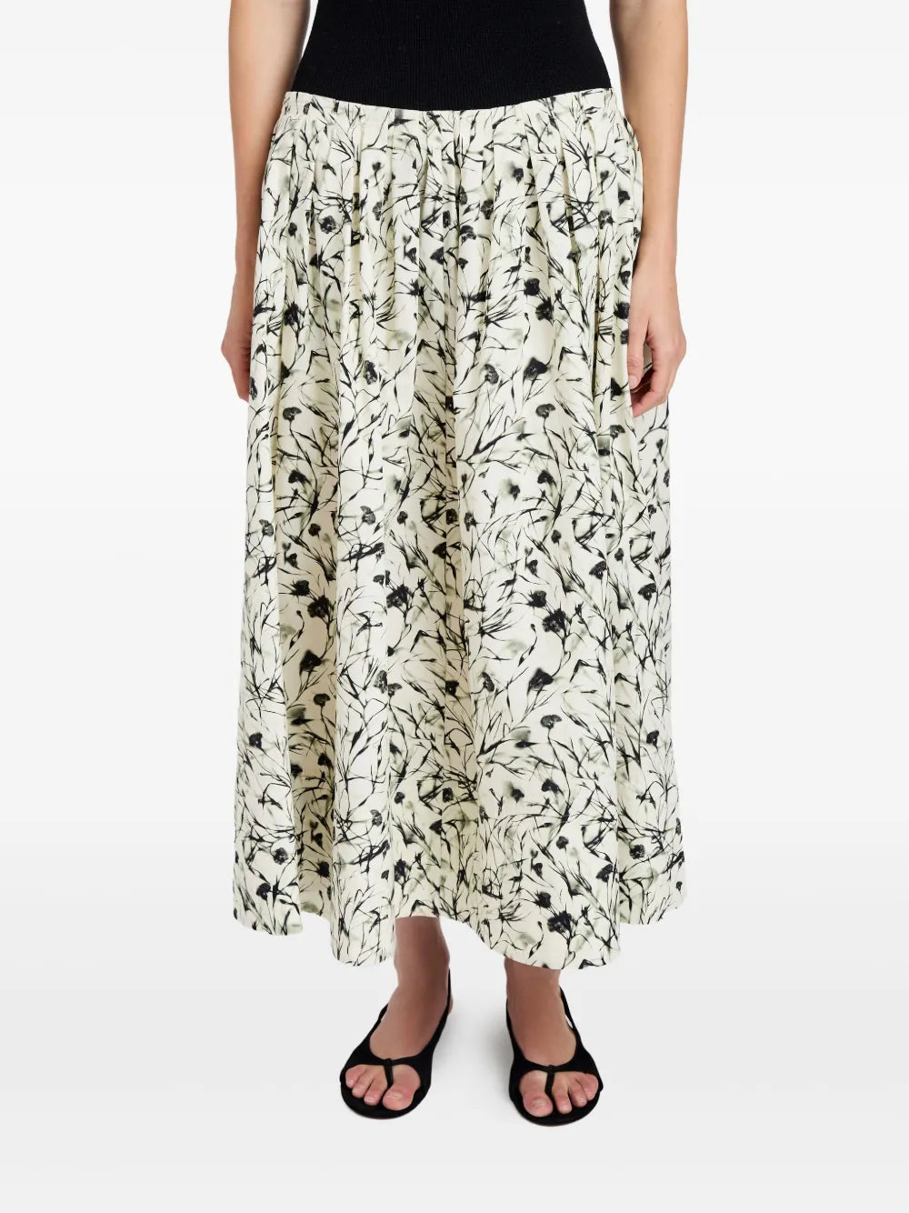Floral Print Midi Skirt