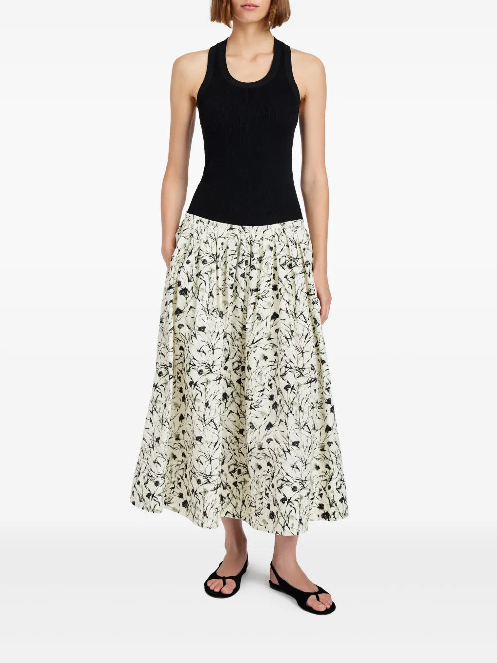 Floral Print Midi Skirt
