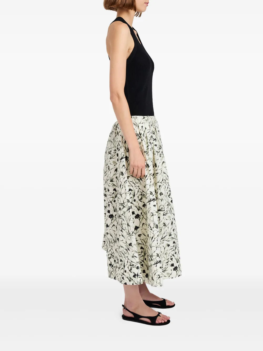 Floral Print Midi Skirt