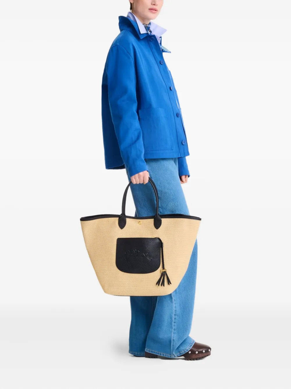 Le Pilage woven straw tote bag