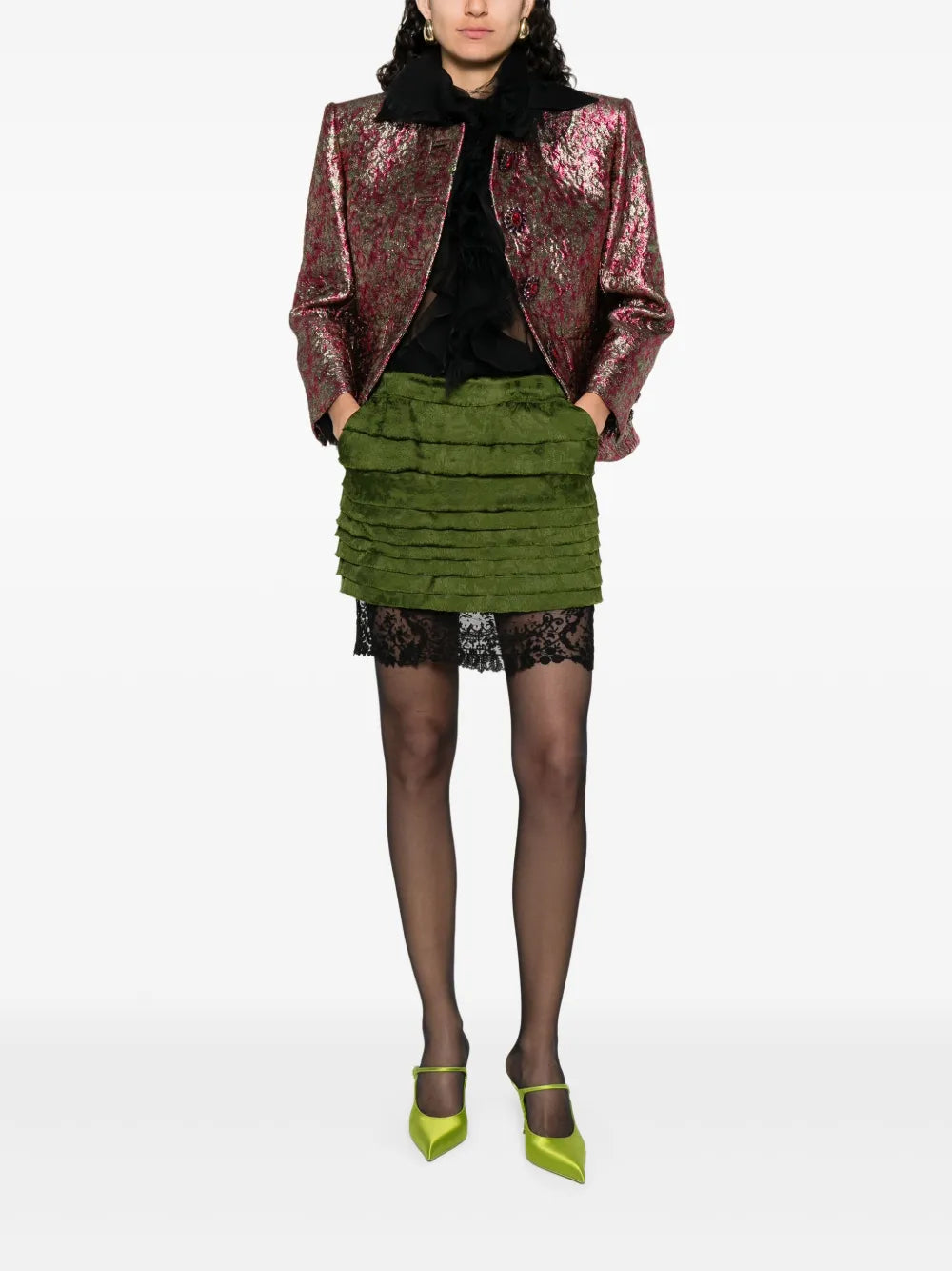 ruffled mini skirt
