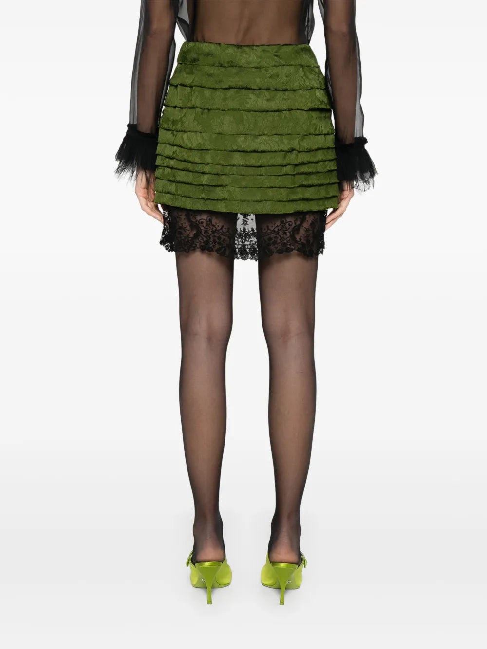 ruffled mini skirt