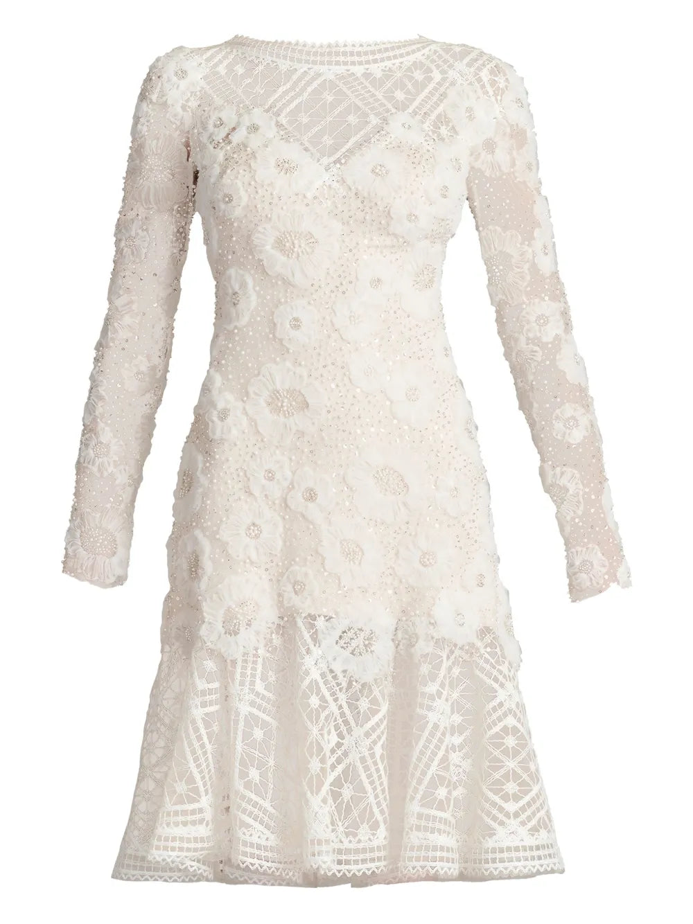 Idly lace-embroidered flared dress