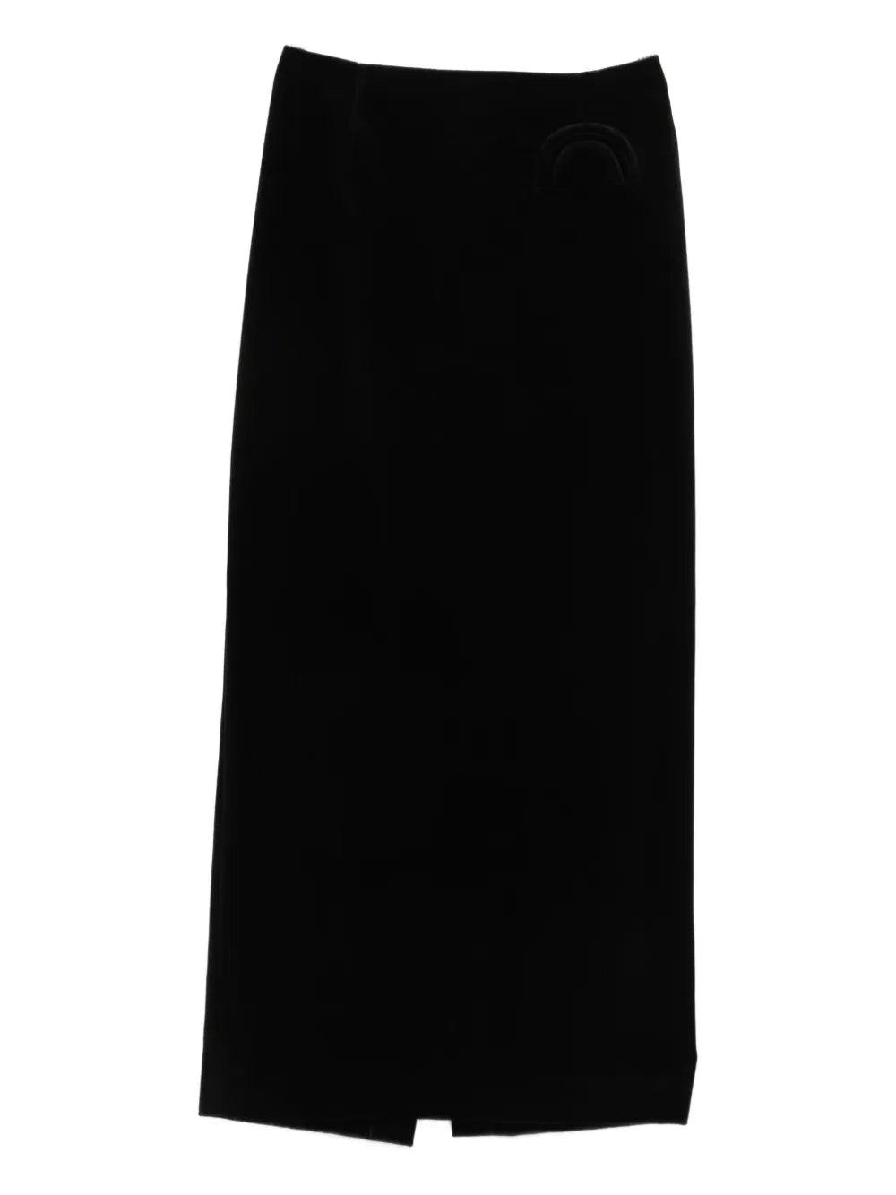 button-up velvet midi skirt