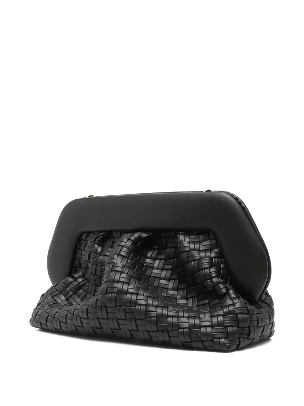 woven detachable-strap clutch bag