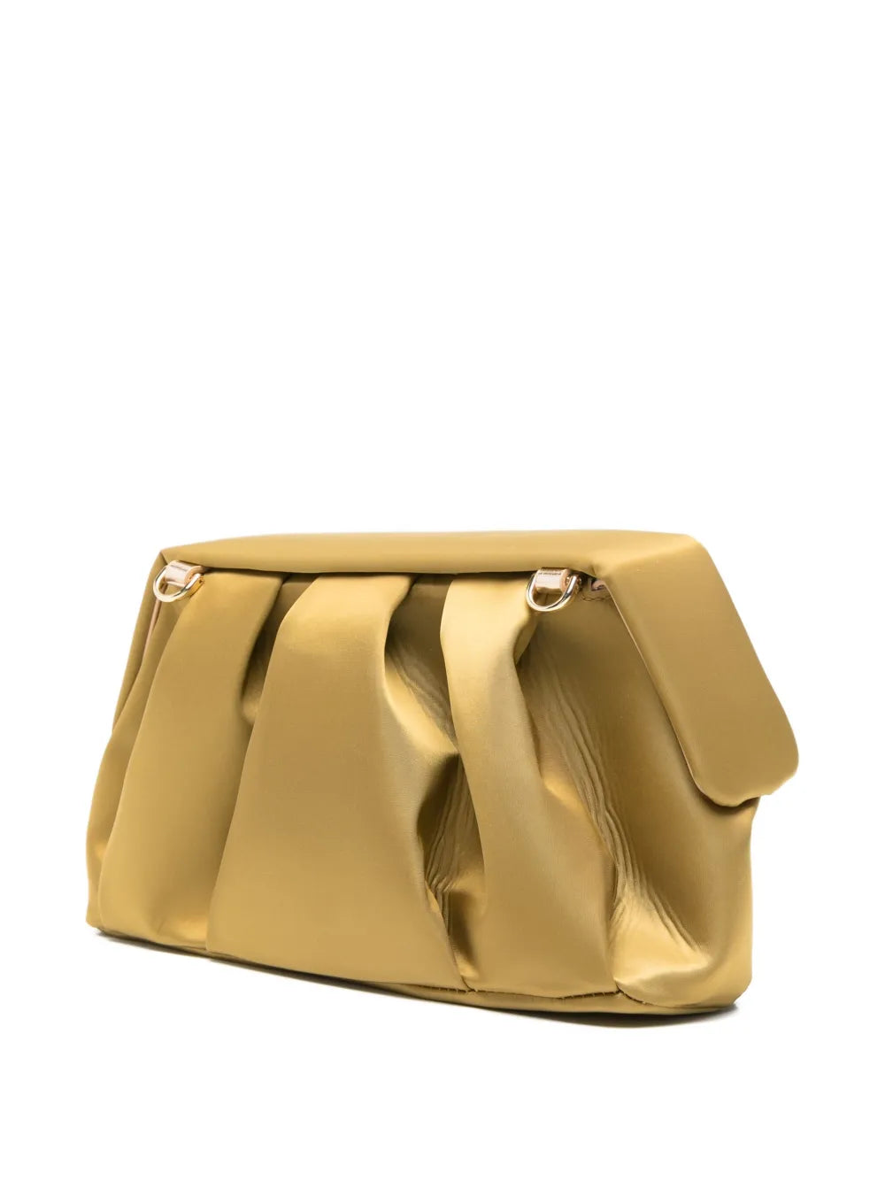 gathered detachable-strap clutch bag