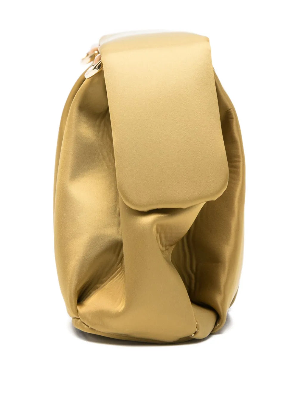 gathered detachable-strap clutch bag