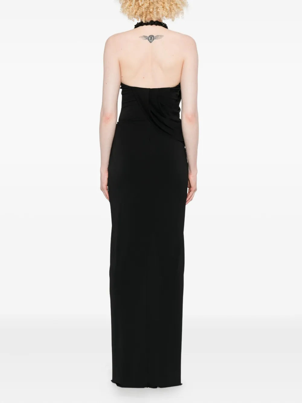 embellished halterneck maxi dress