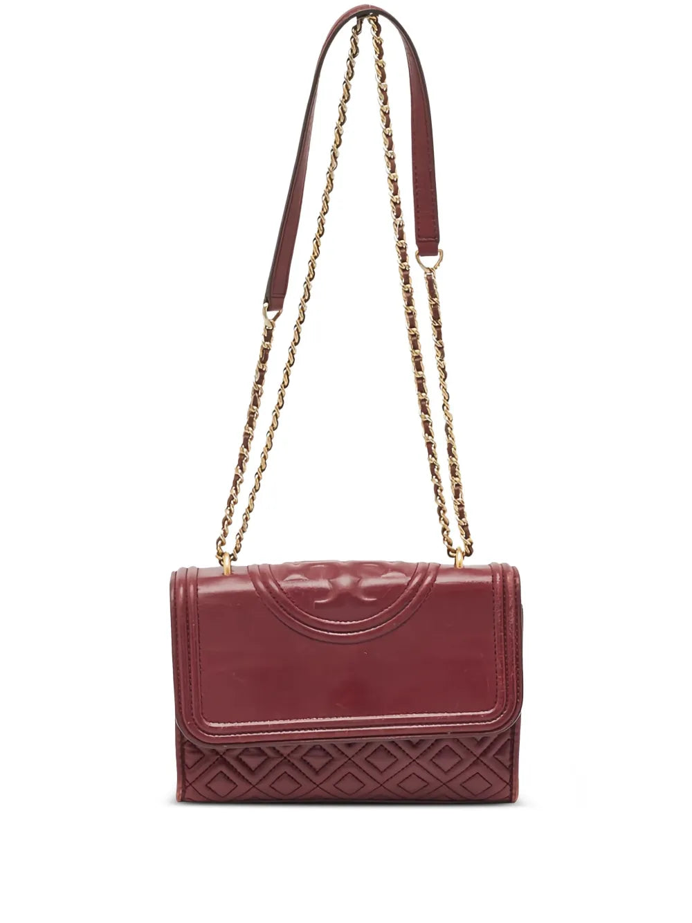 pre-owned diamond-quilting leather shoulder bag