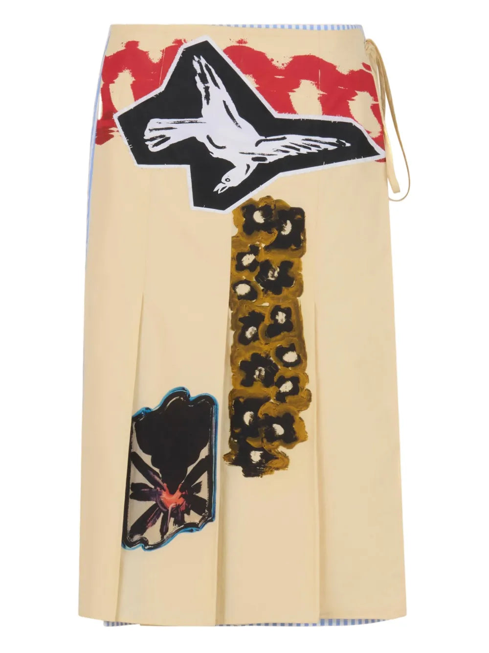 graphic-print cotton skirt