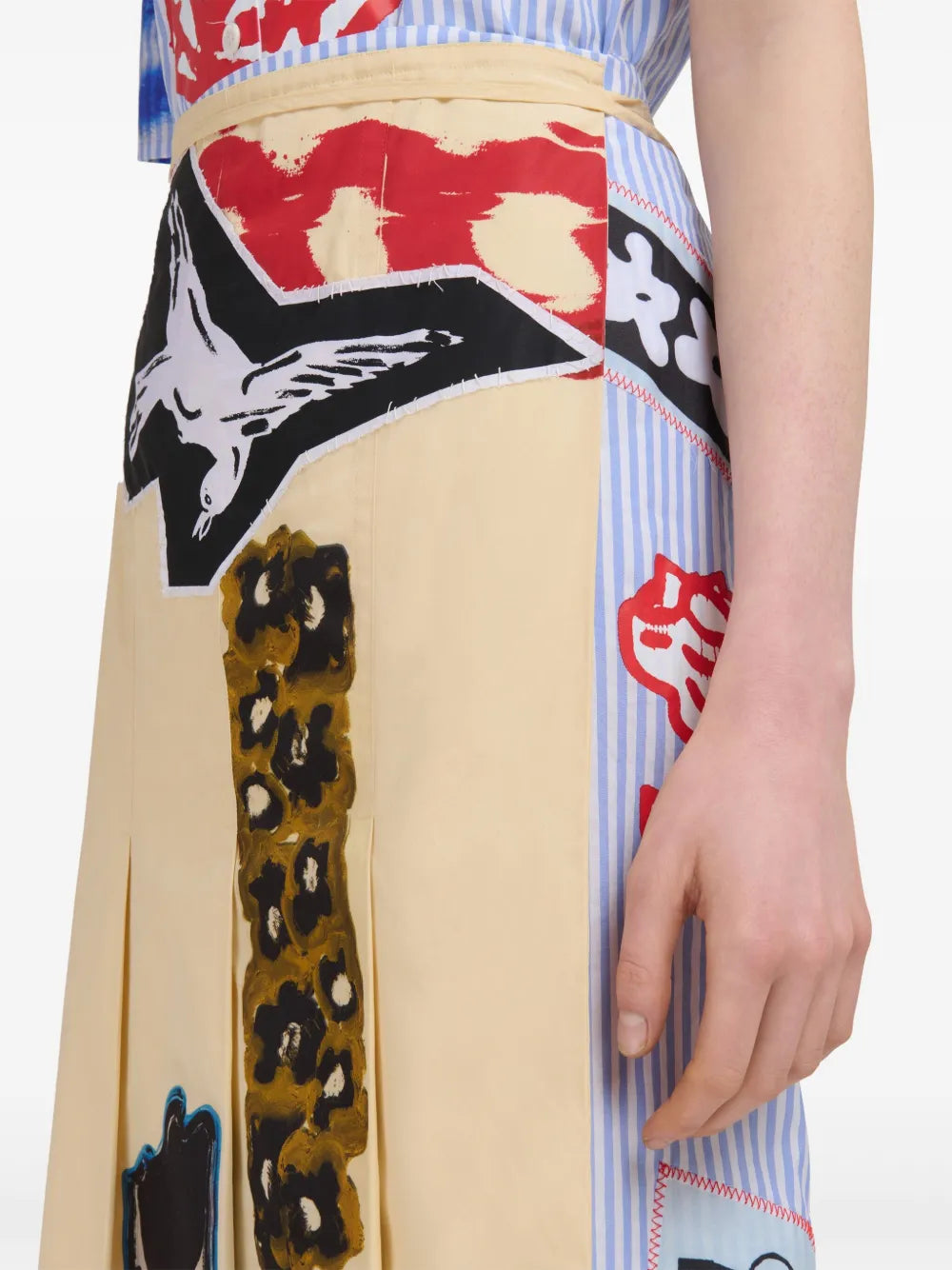 graphic-print cotton skirt