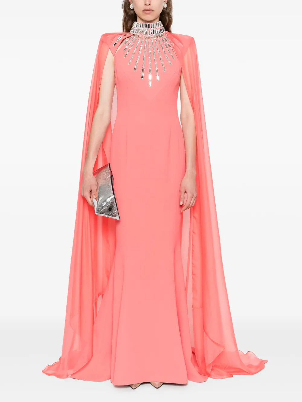 embellished cape dress