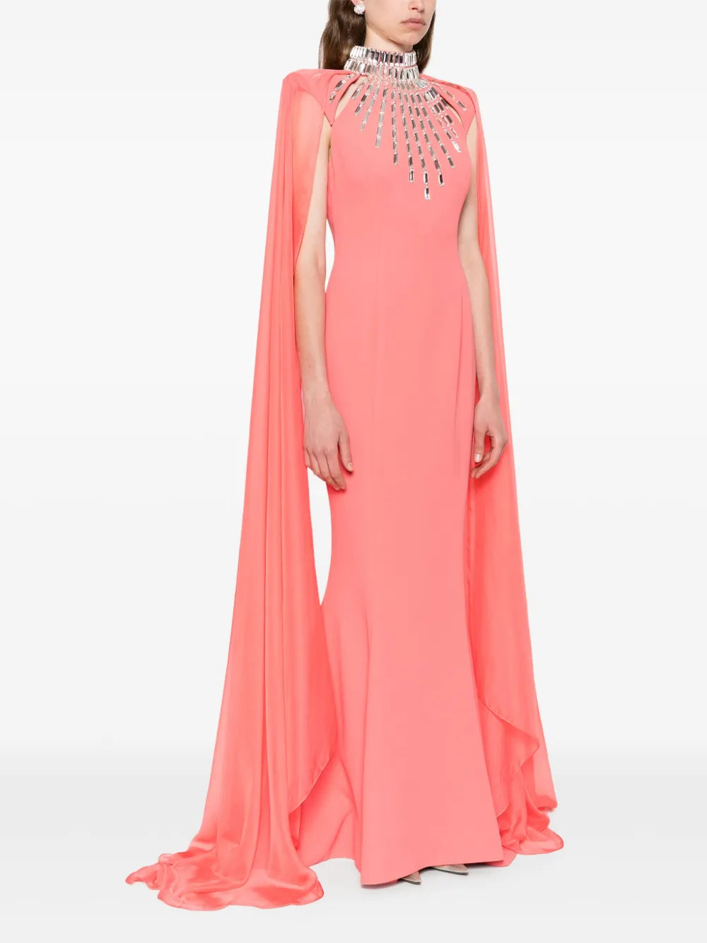 embellished cape dress