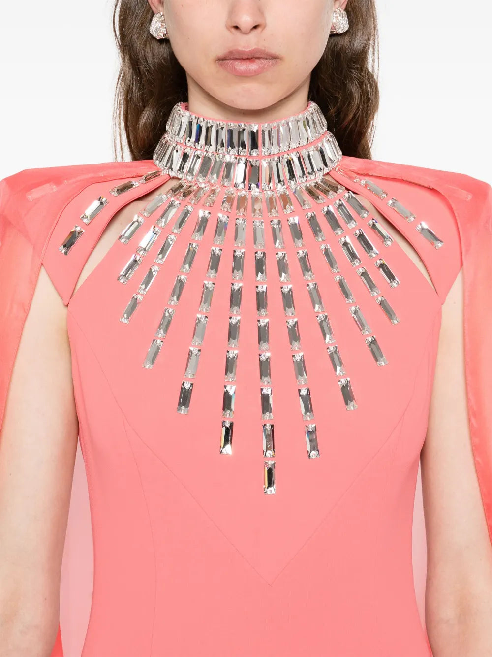 embellished cape dress