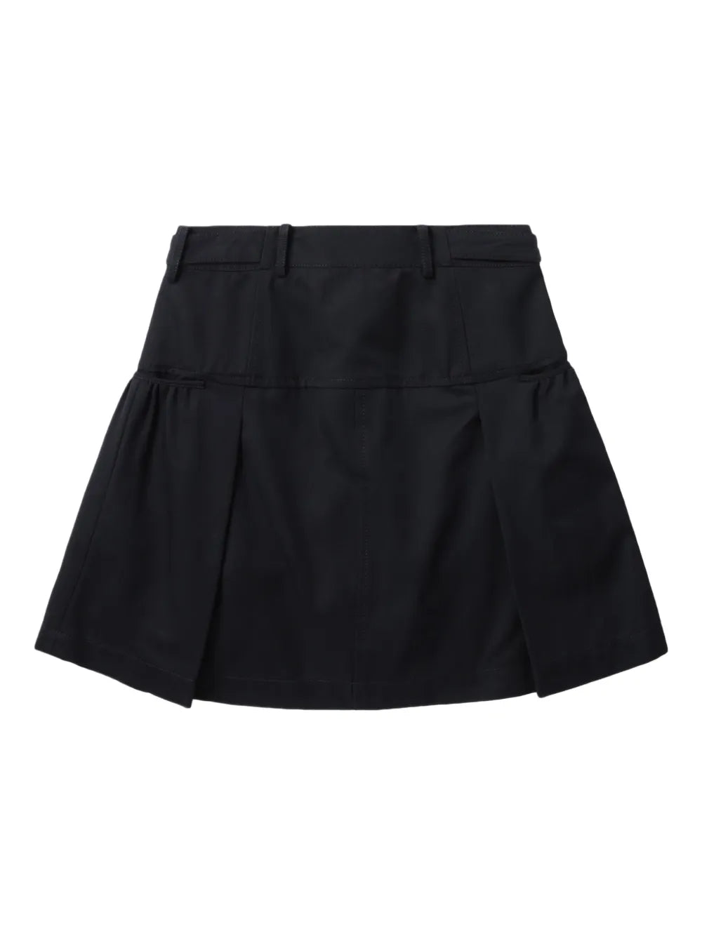 pleated zip-detail skirt