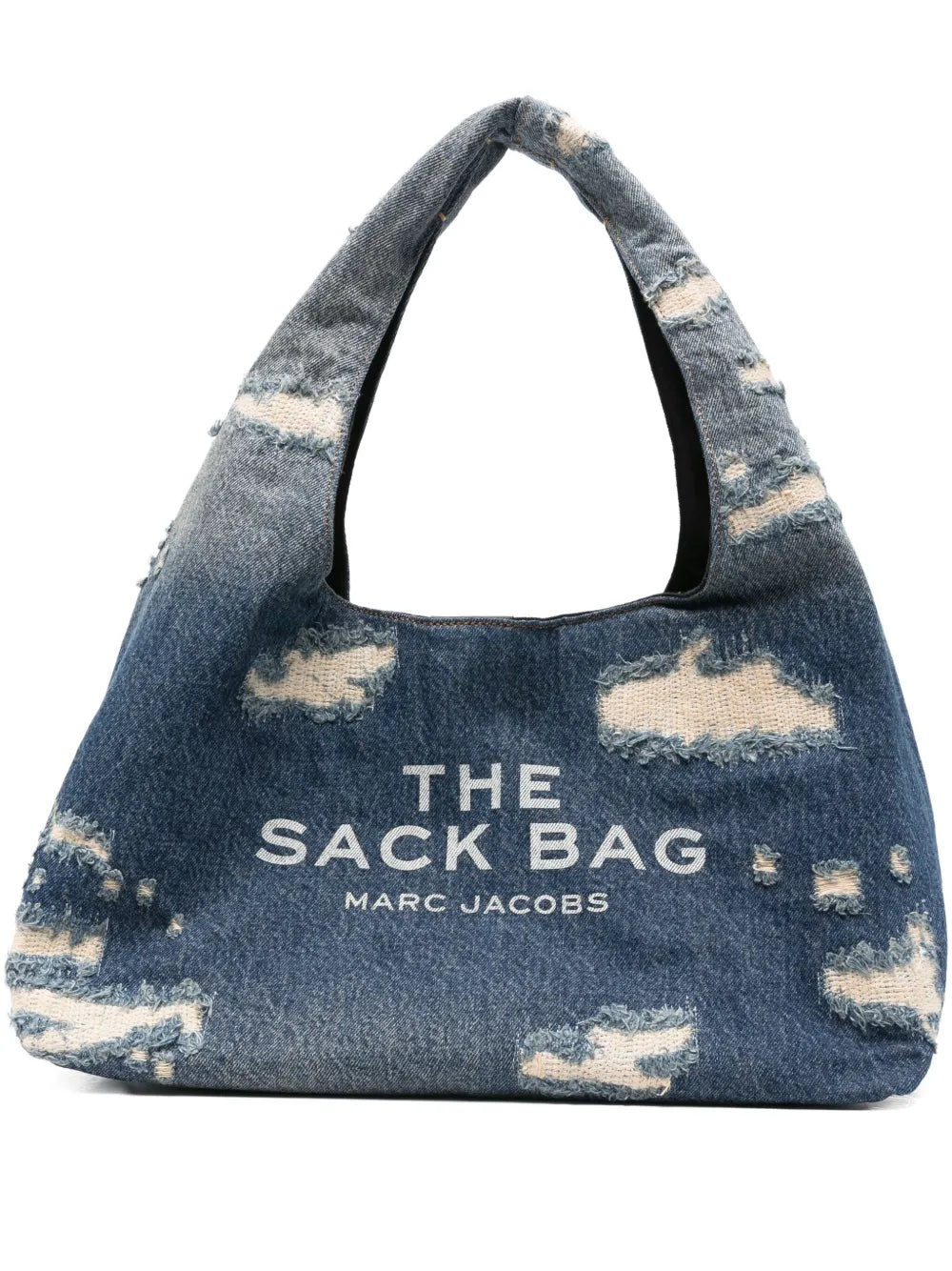 distressed denim shoulder bag