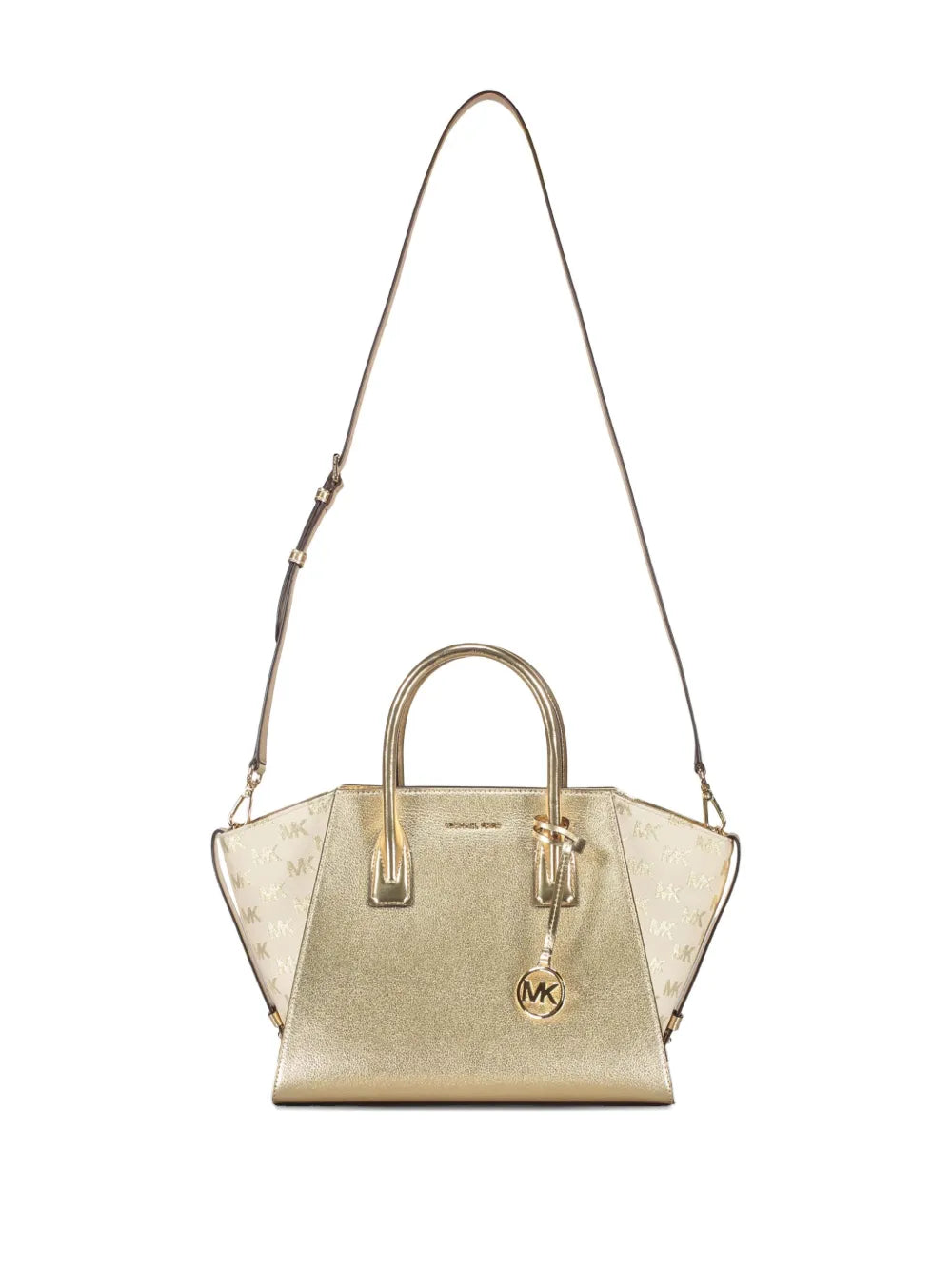 large Avril metallic leather logo tote bag