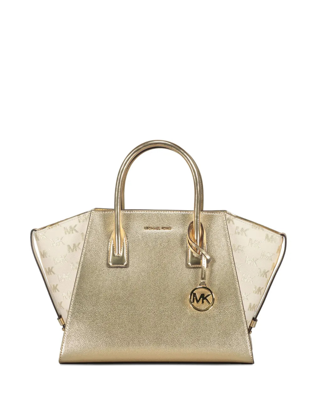 large Avril metallic leather logo tote bag