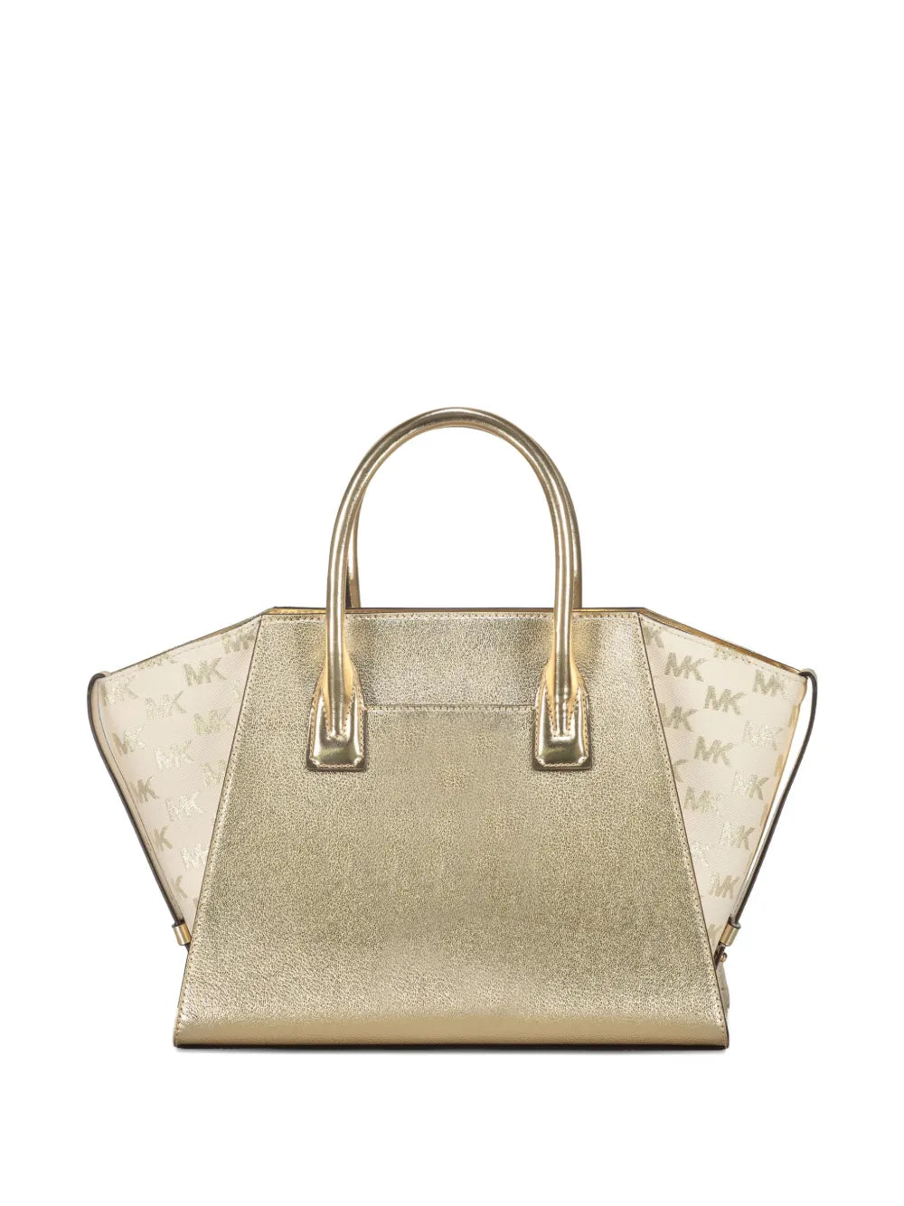 large Avril metallic leather logo tote bag