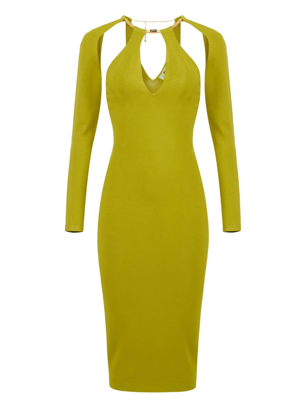 logo-necklace cut-out dress