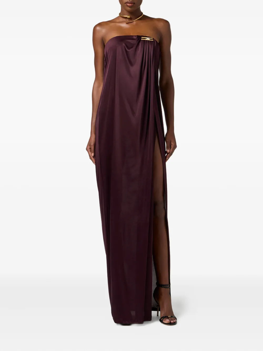 draped jersey maxi dress