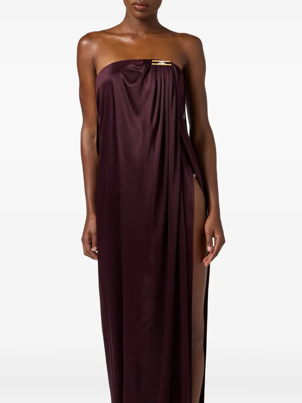 draped jersey maxi dress