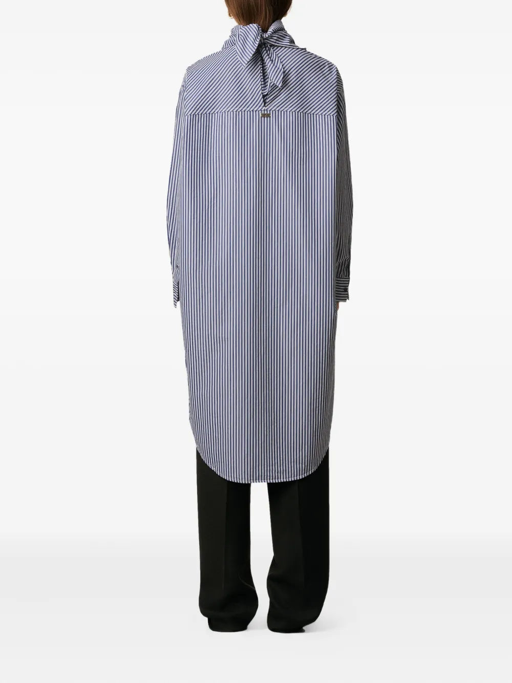 striped bandana-collar midi dress