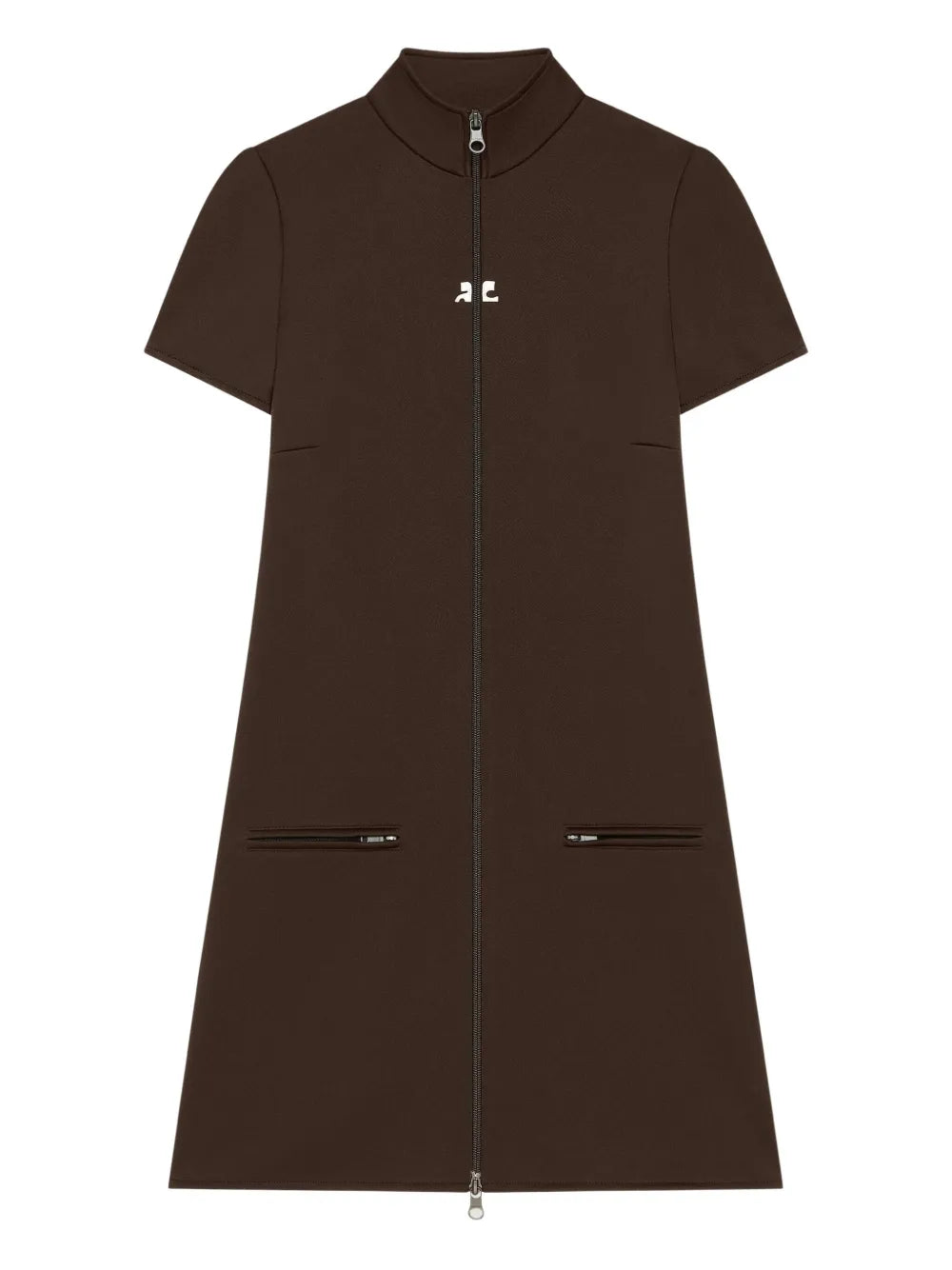 zip-up short-sleeve dress