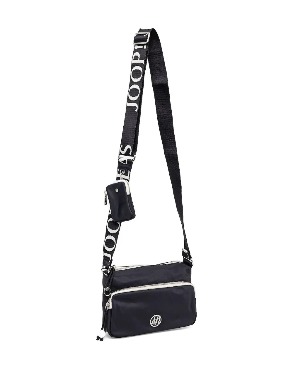 logo-strap zip-fastening crossbody bag