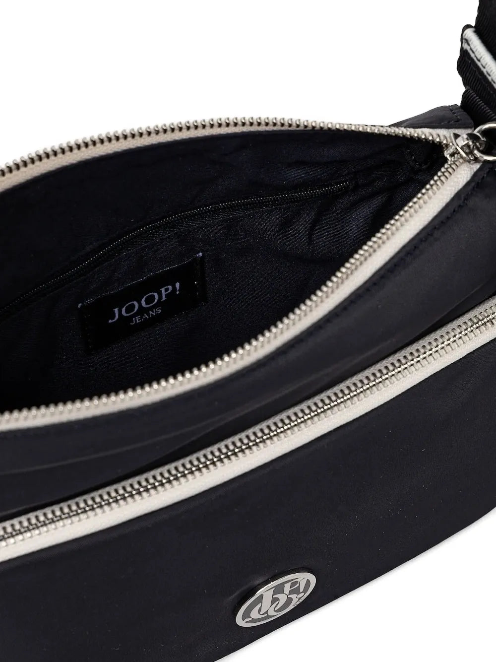 logo-strap zip-fastening crossbody bag