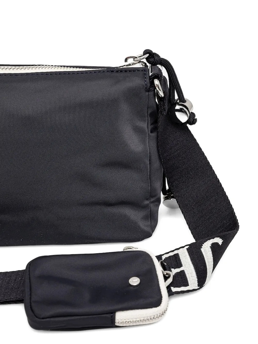 logo-strap zip-fastening crossbody bag