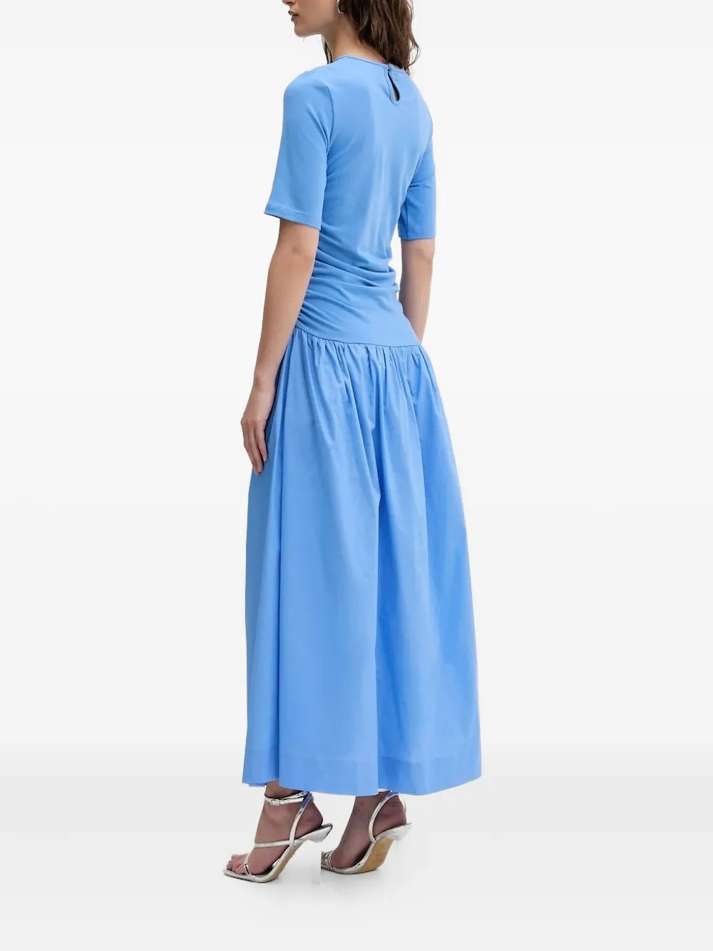 Grace gathered-waist poplin maxi dress