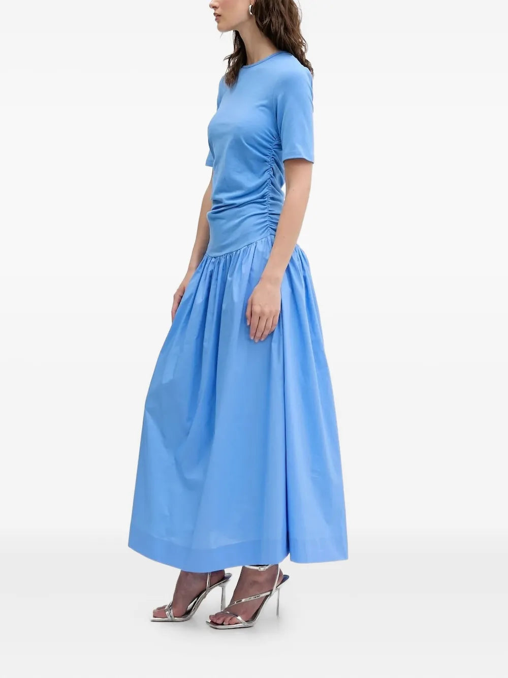 Grace gathered-waist poplin maxi dress