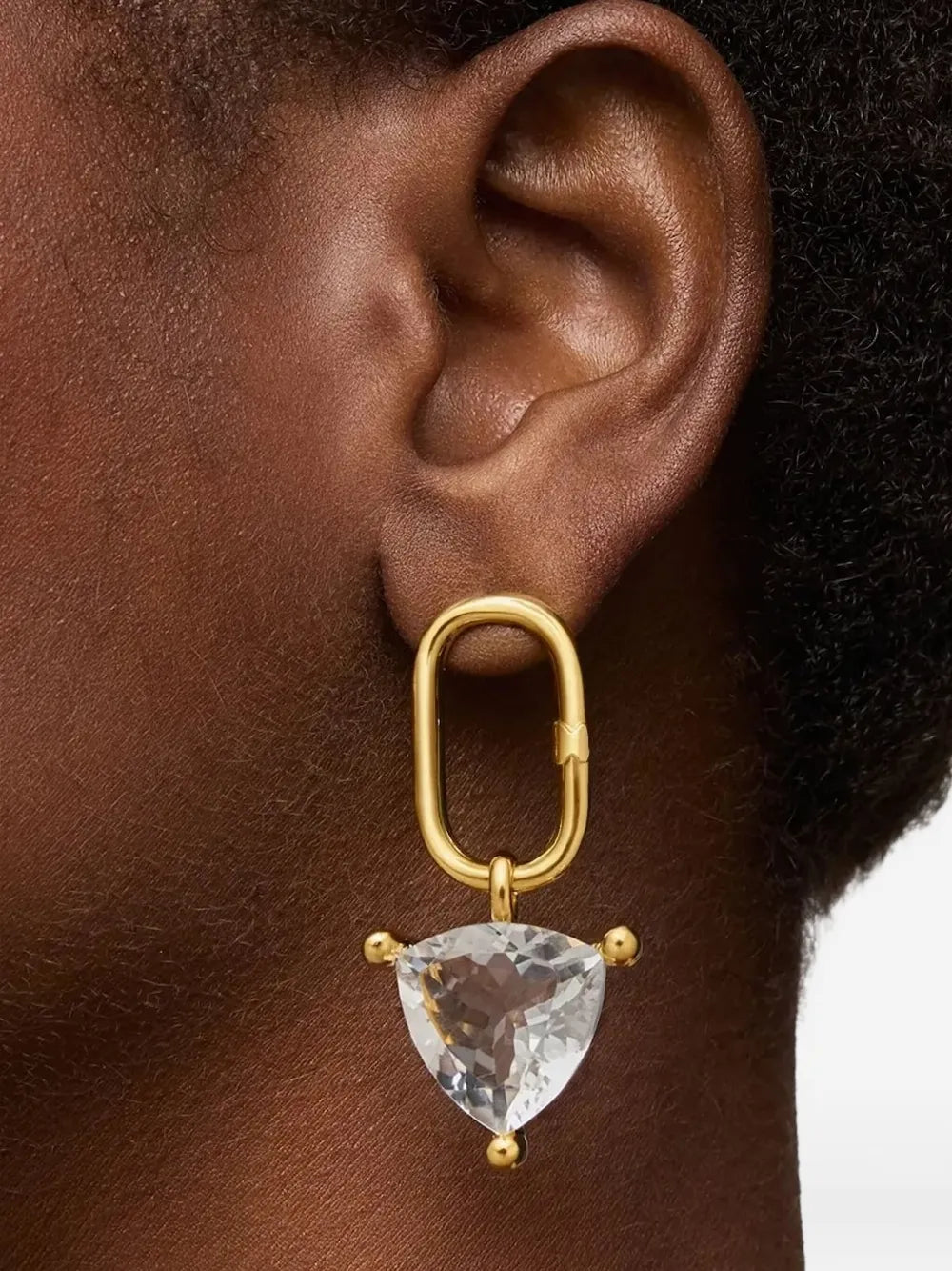 gold-tone rock crystal pendant