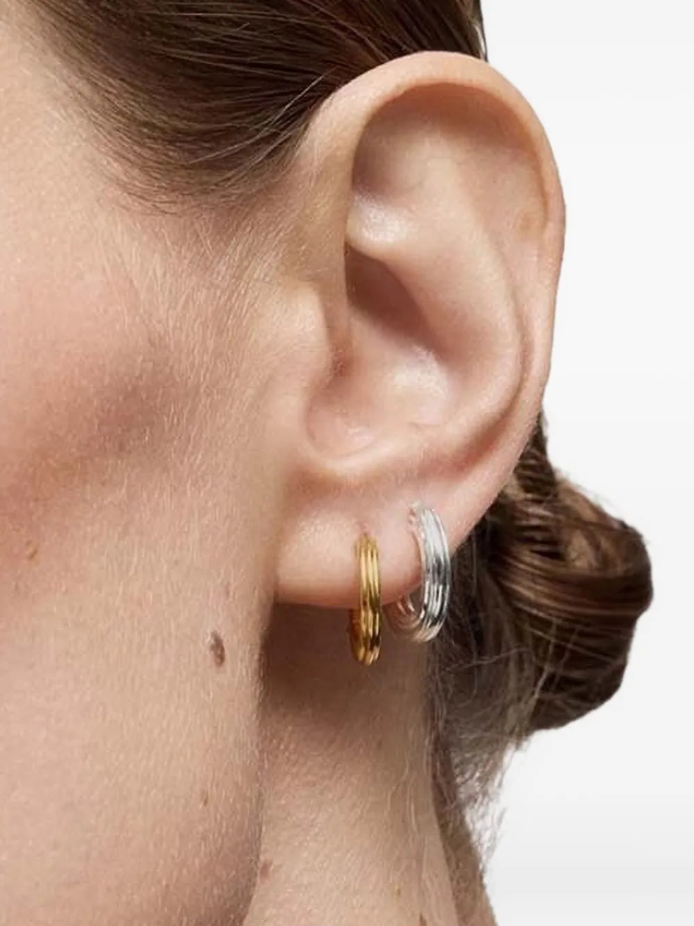 polished-finish hoop earrings