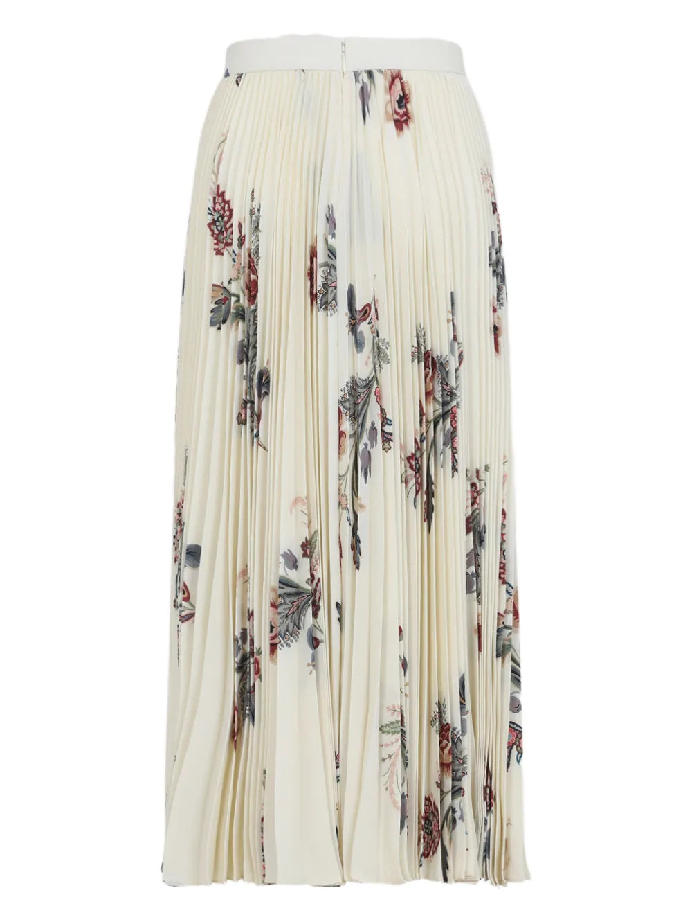 pleated floral-print skirt