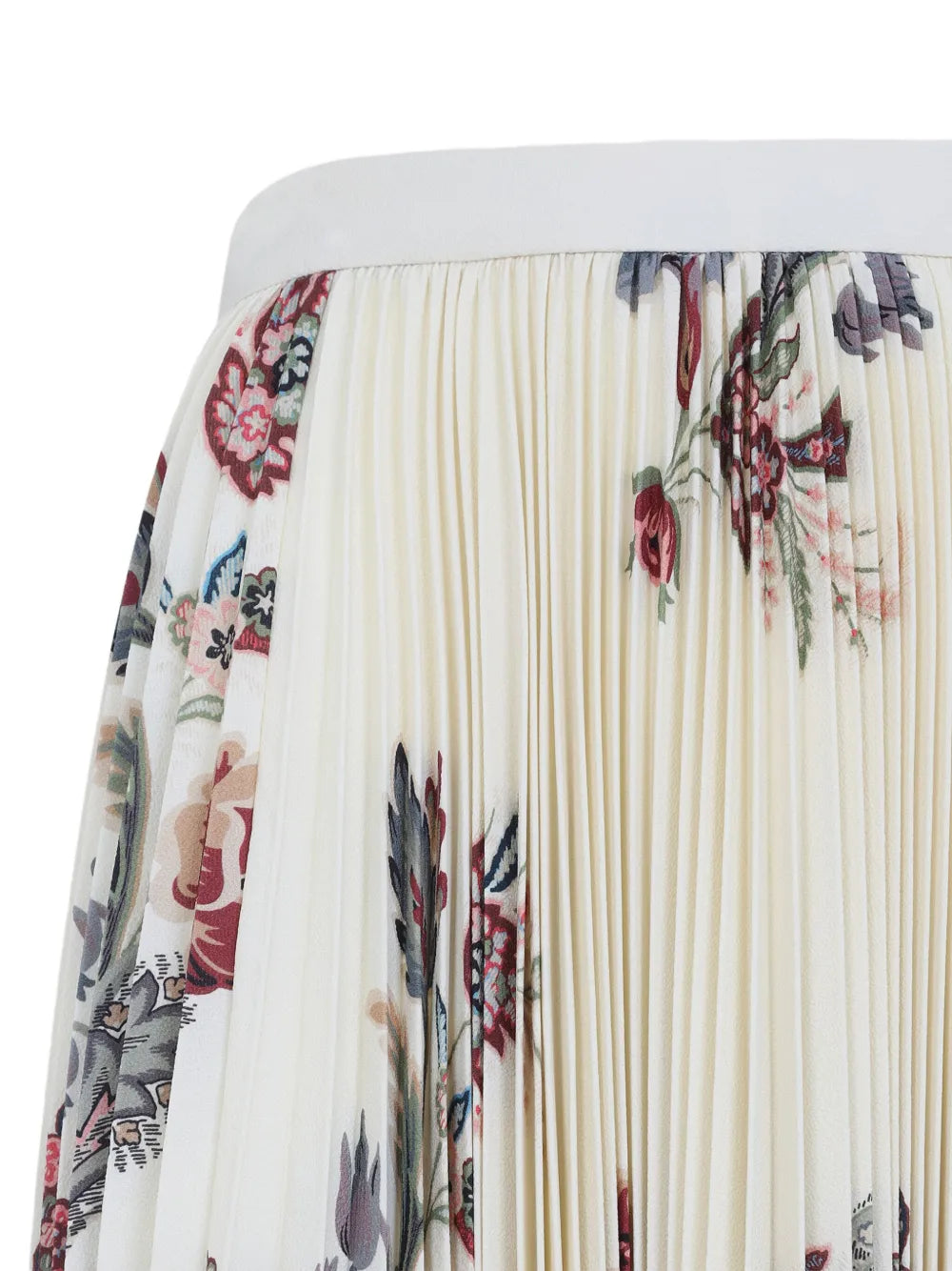 pleated floral-print skirt
